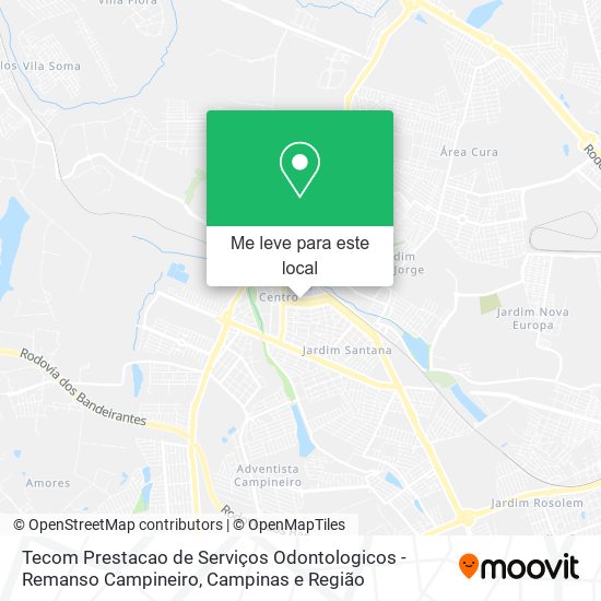 Tecom Prestacao de Serviços Odontologicos - Remanso Campineiro mapa