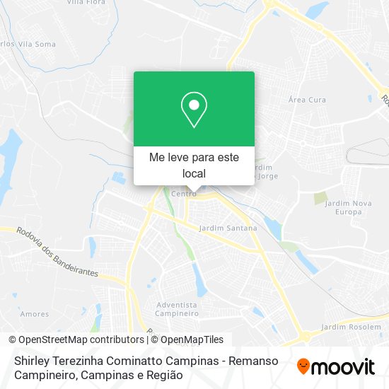 Shirley Terezinha Cominatto Campinas - Remanso Campineiro mapa