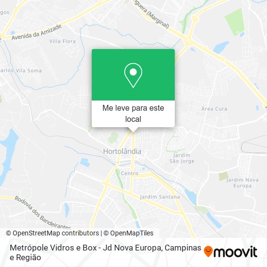 Metrópole Vidros e Box - Jd Nova Europa mapa