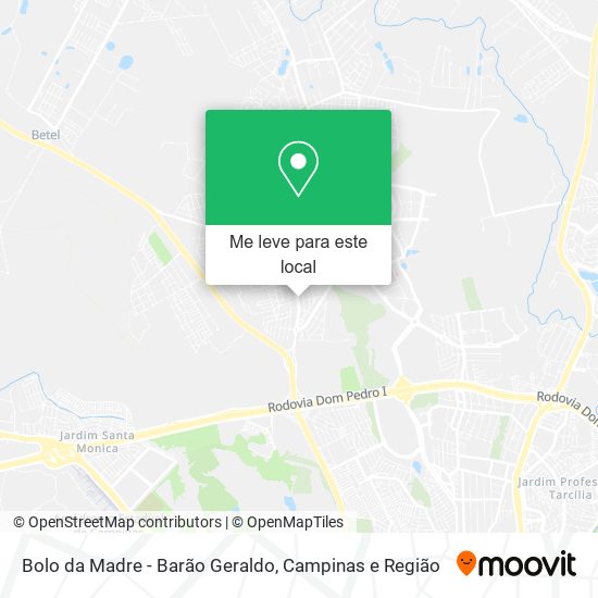 Bolo da Madre - Barão Geraldo mapa