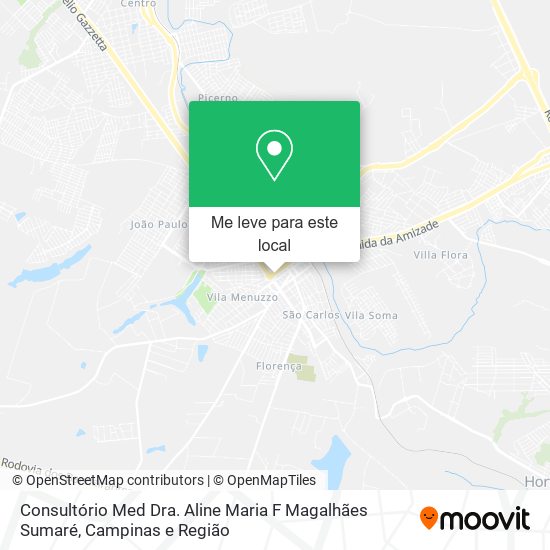 Consultório Med Dra. Aline Maria F Magalhães Sumaré mapa