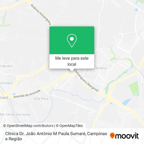 Clínica Dr. João Antônio M Paula Sumaré mapa