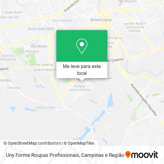 Uny Forme Roupas Profissionais mapa