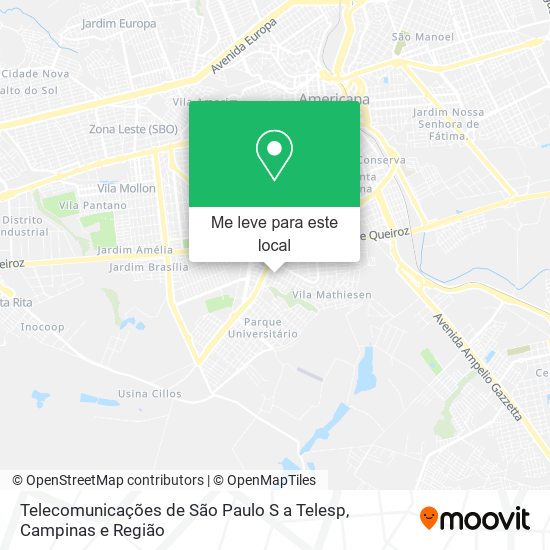 Telecomunicações de São Paulo S a Telesp mapa
