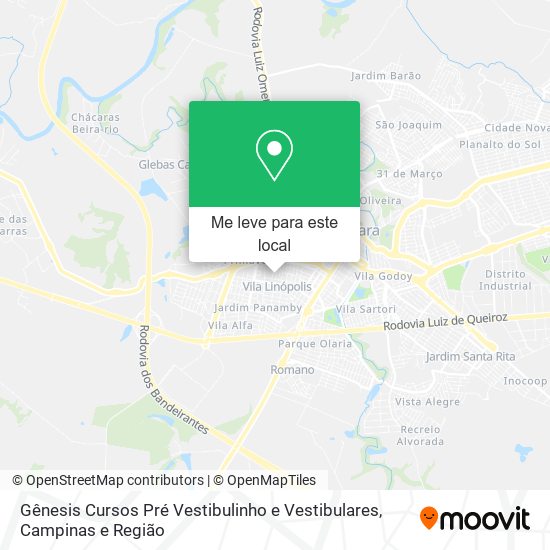 Gênesis Cursos Pré Vestibulinho e Vestibulares mapa