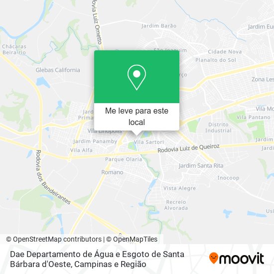 Dae Departamento de Água e Esgoto de Santa Bárbara d'Oeste mapa