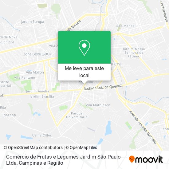 Comércio de Frutas e Legumes Jardim São Paulo Ltda mapa