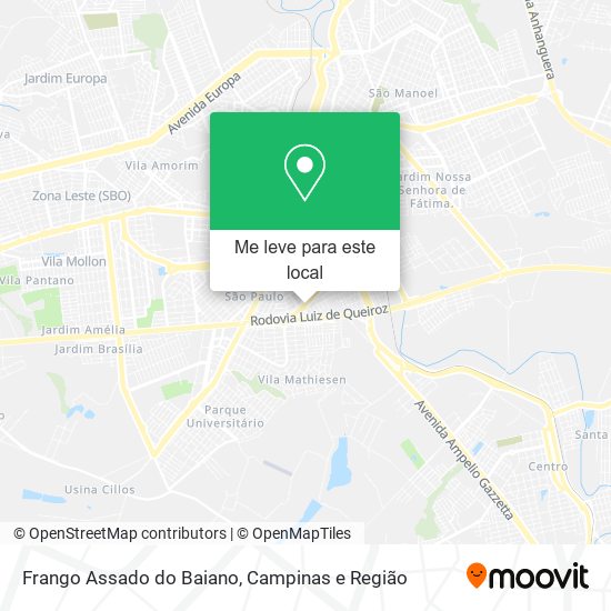 Frango Assado do Baiano mapa