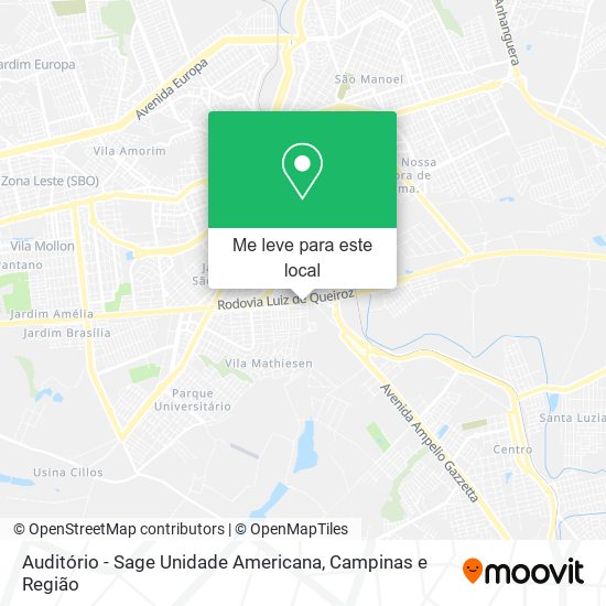 Auditório - Sage Unidade Americana mapa