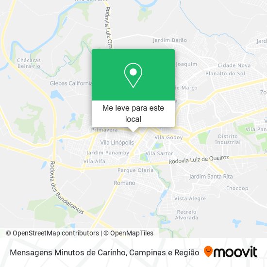 Mensagens Minutos de Carinho mapa