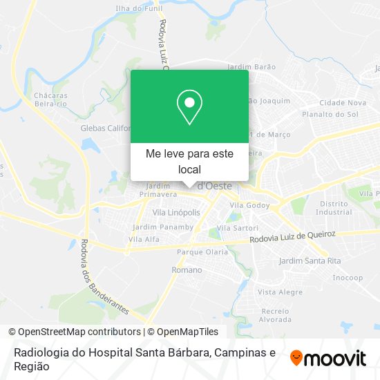 Radiologia do Hospital Santa Bárbara mapa