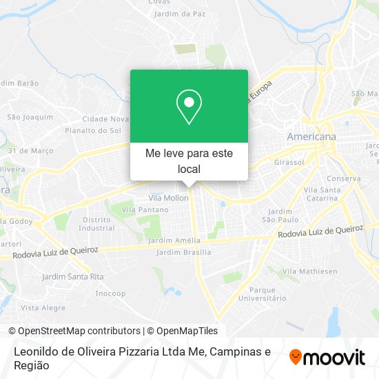 Leonildo de Oliveira Pizzaria Ltda Me mapa