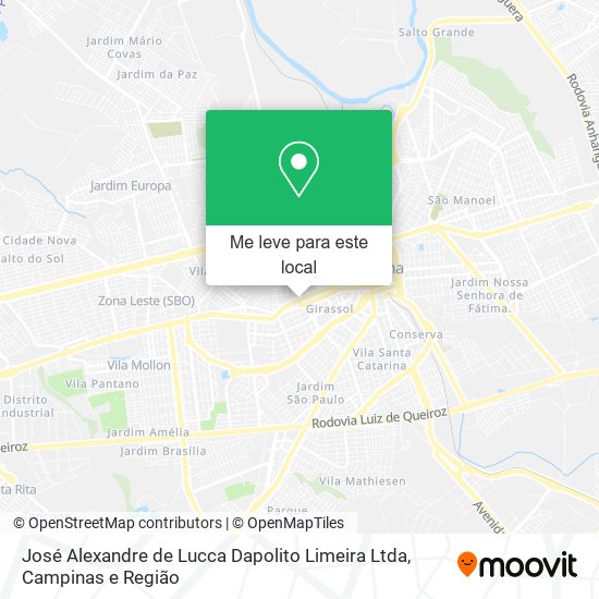 José Alexandre de Lucca Dapolito Limeira Ltda mapa