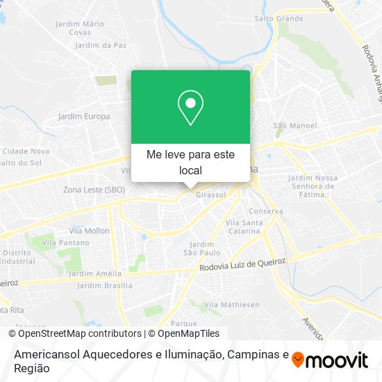 Americansol Aquecedores e Iluminação mapa