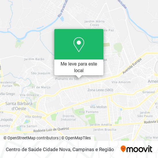 Centro de Saúde Cidade Nova mapa