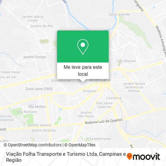 Viação Folha Transporte e Turismo Ltda mapa