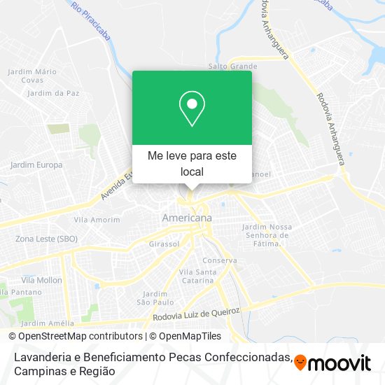 Lavanderia e Beneficiamento Pecas Confeccionadas mapa