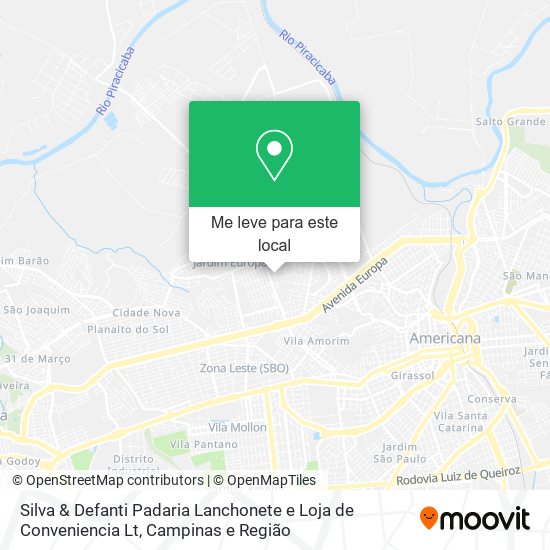 Silva & Defanti Padaria Lanchonete e Loja de Conveniencia Lt mapa