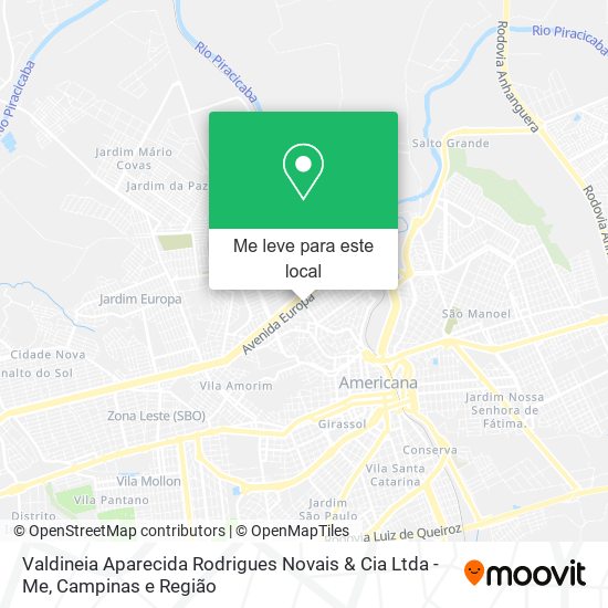 Valdineia Aparecida Rodrigues Novais & Cia Ltda - Me mapa