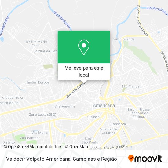 Valdecir Volpato Americana mapa