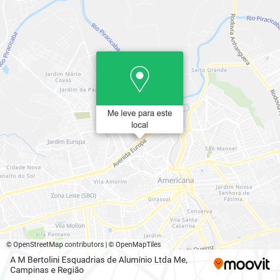 A M Bertolini Esquadrias de Alumínio Ltda Me mapa