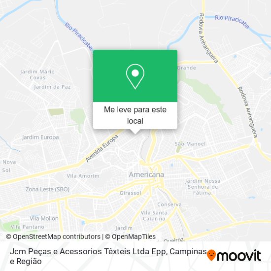 Jcm Peças e Acessorios Têxteis Ltda Epp mapa