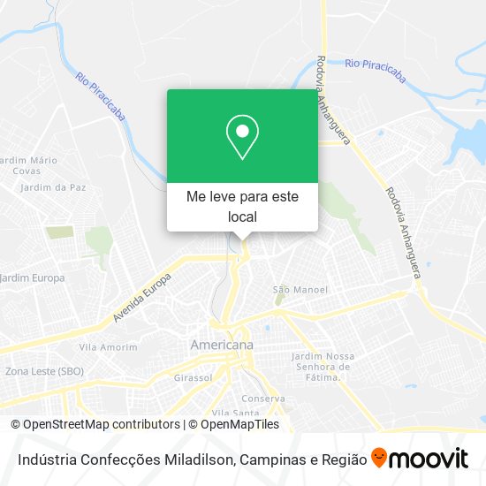 Indústria Confecções Miladilson mapa