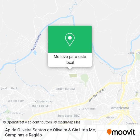Ap de Oliveira Santos de Oliveira & Cia Ltda Me mapa