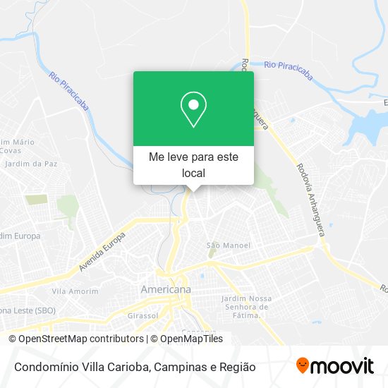 Condomínio Villa Carioba mapa