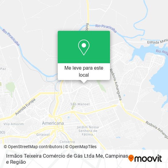 Irmãos Teixeira Comércio de Gás Ltda Me mapa