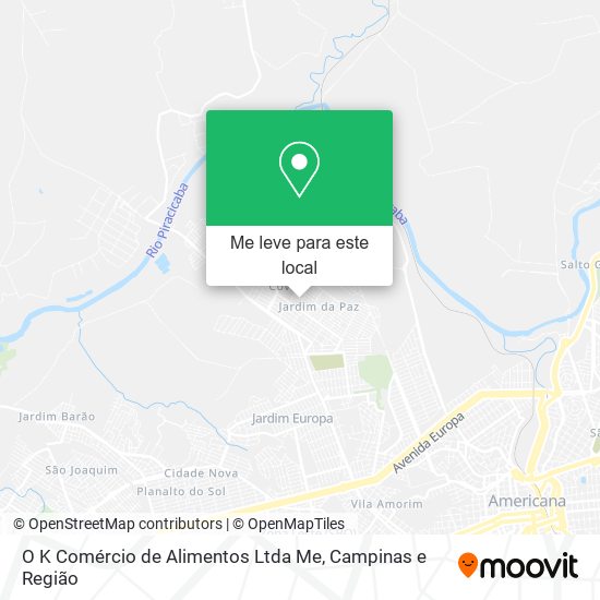 O K Comércio de Alimentos Ltda Me mapa