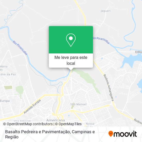 Basalto Pedreira e Pavimentação mapa