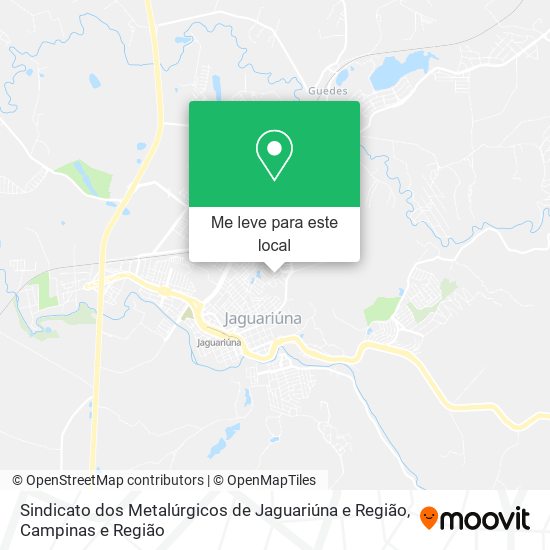Sindicato dos Metalúrgicos de Jaguariúna e Região mapa