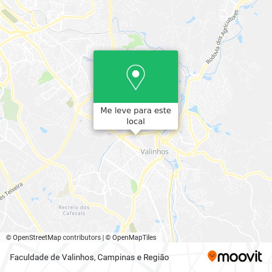 Faculdade de Valinhos mapa