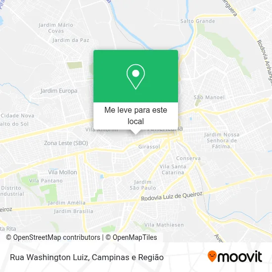 Rua Washington Luiz mapa