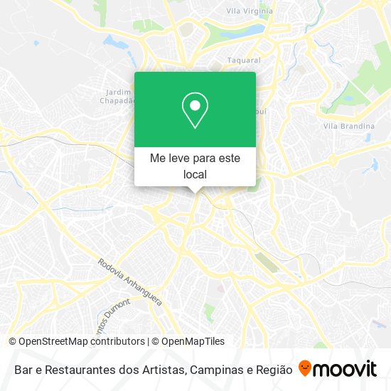 Bar e Restaurantes dos Artistas mapa