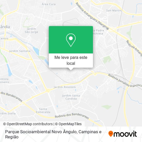 Parque Socioambiental Novo Ângulo mapa