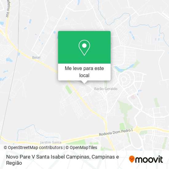 Novo Pare V Santa Isabel Campinas mapa