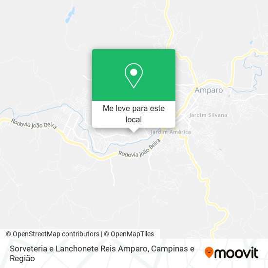 Sorveteria e Lanchonete Reis Amparo mapa