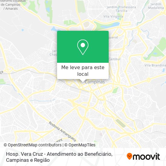 Hosp. Vera Cruz - Atendimento ao Beneficiário mapa