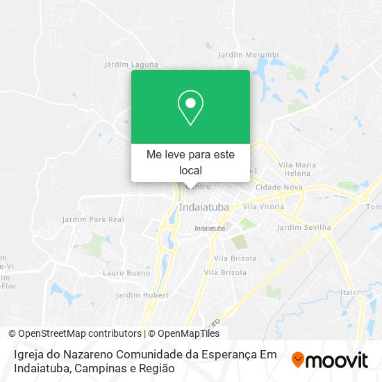Igreja do Nazareno Comunidade da Esperança Em Indaiatuba mapa