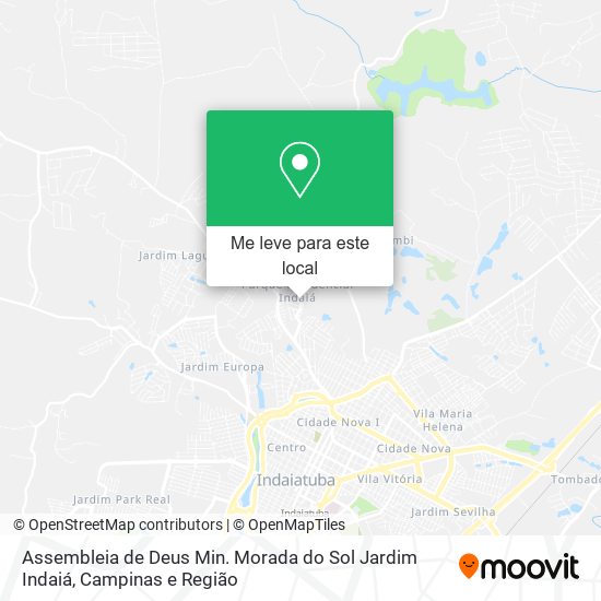 Assembleia de Deus Min. Morada do Sol Jardim Indaiá mapa