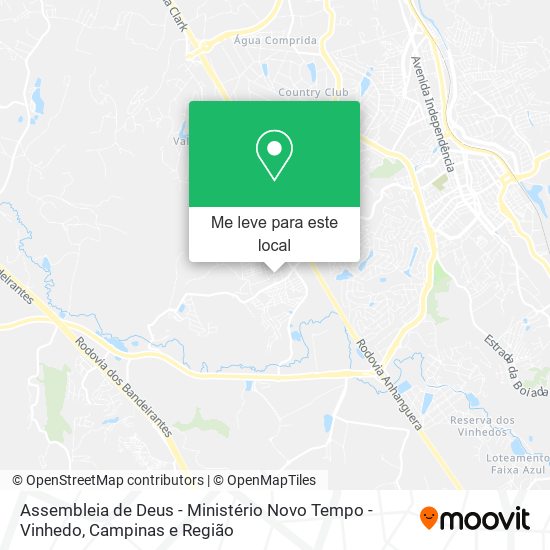 Assembleia de Deus - Ministério Novo Tempo - Vinhedo mapa