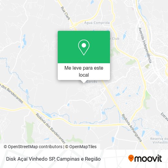 Disk Açaí Vinhedo SP mapa