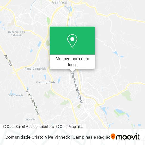 Comunidade Cristo Vive Vinhedo mapa