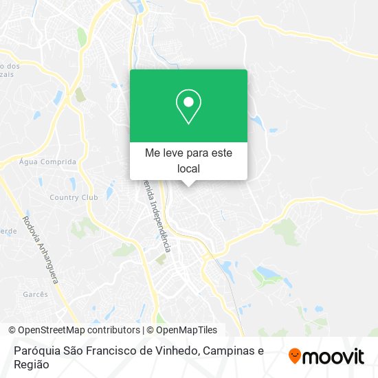 Paróquia São Francisco de Vinhedo mapa