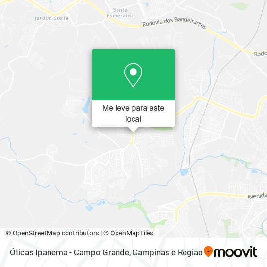 Óticas Ipanema - Campo Grande mapa