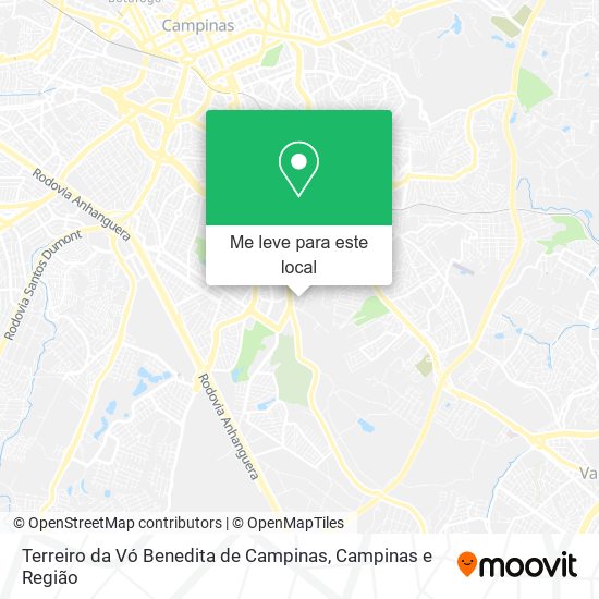 Terreiro da Vó Benedita de Campinas mapa