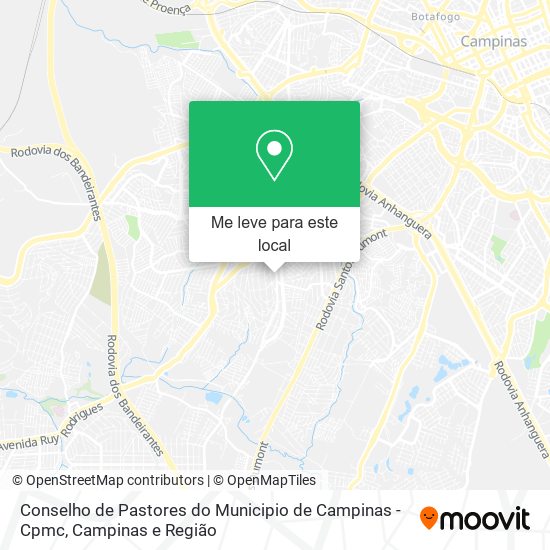 Conselho de Pastores do Municipio de Campinas - Cpmc mapa