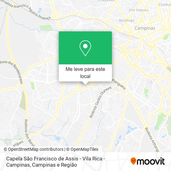 Capela São Francisco de Assis - Vila Rica - Campinas mapa